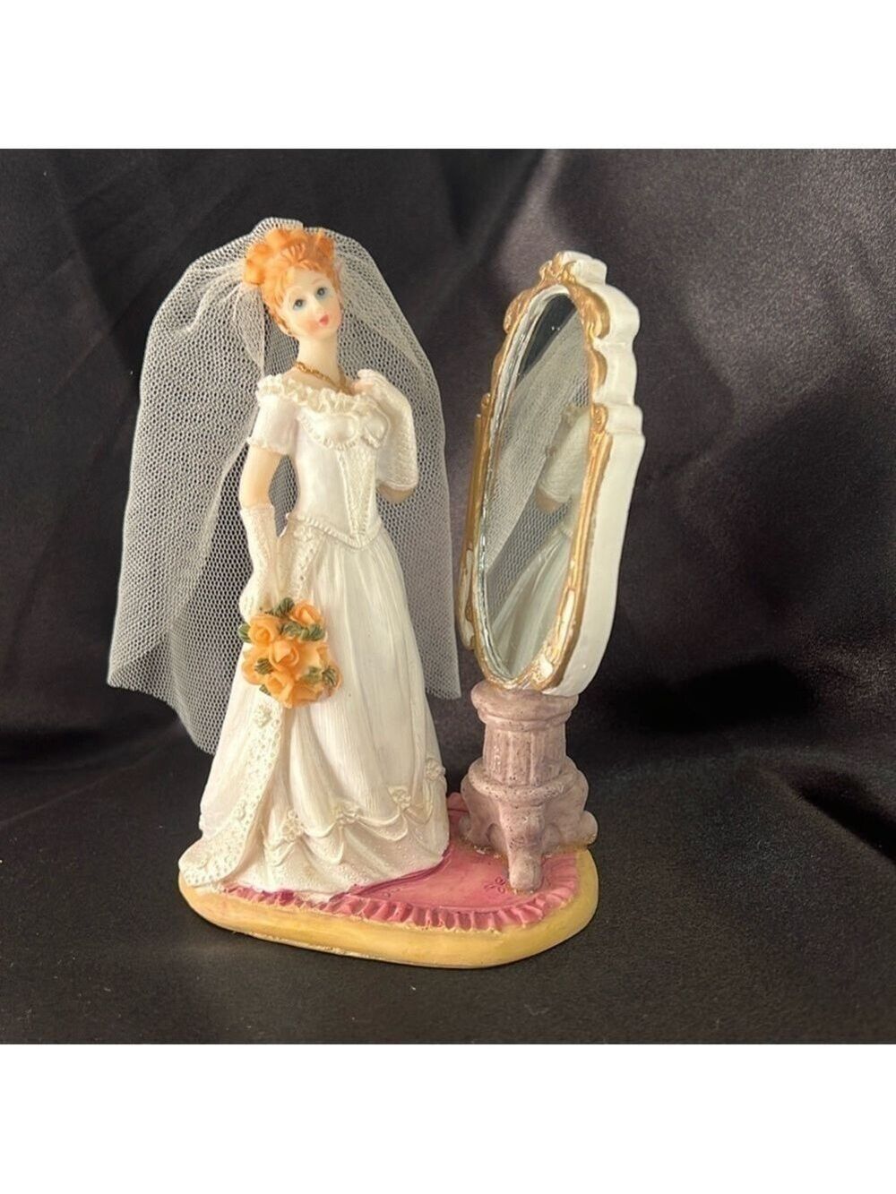 Bride figurine. K’s Collection. Vintage. Mirrored.Bridal, wedding, grandma core